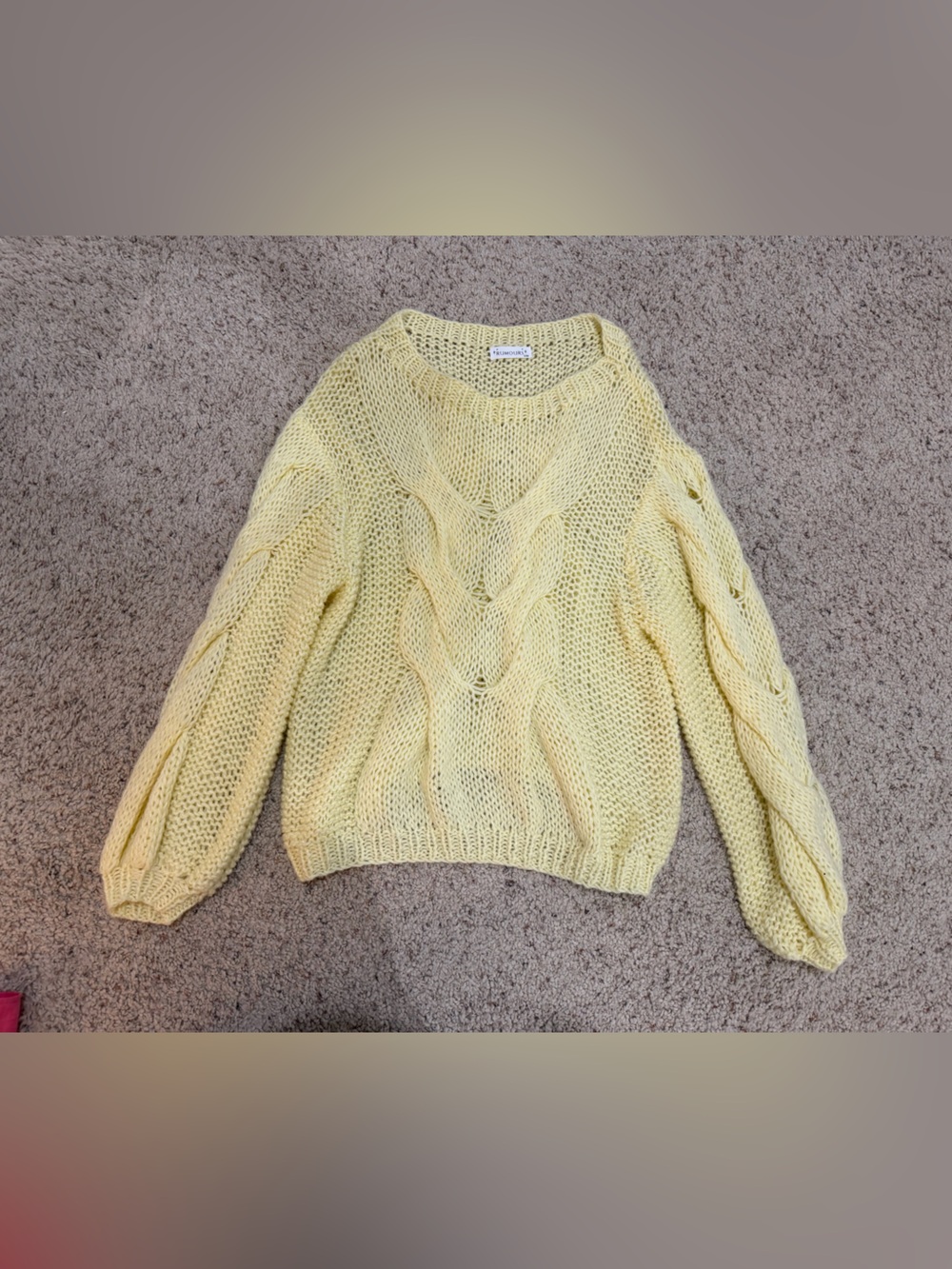 Rumored Oversized Yellow Knit Sweater